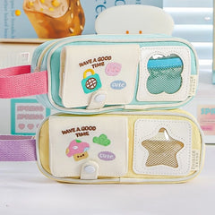 Cyflymder New Kawaii Detachable Card Pen Organizer Large Capacity Pencil Case for School Ins Aesthetic Stationery Bag Back To School