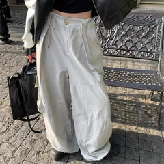 Cyflymder Y2K 2000S Cargo Pants Women Streetwear Baggy Sweatpants Harajuku Pockets Wide Leg Joggers Summer Korean Fashion Casual Trousers