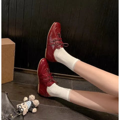 Cyflymder Spring/Summer/Autumn New French Mary Jane Shoes Women's 4.5cm Heeled Strappy Ballet Style Slimming Casual Flat Sneakers