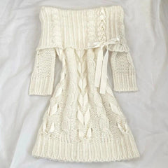 Cyflymder Y2K women's sweater off the shoulder sexy strap accessories fashionable daily casual kawaii aesthetic cute chic slim fit tops