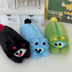 Cyflymder Creative Cute Lovely Funny Happy Animals Soft Stuffed Surface Clothes Zipper Pencil Box Pencil Case Pencil Holder Pouch Pen Bag