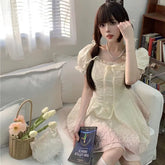 Cyflymder Elegant Sweet Gradient Princess Puffy Dress Summer New French Style Petite Waist Slimming Fit Pure And Sexy Look