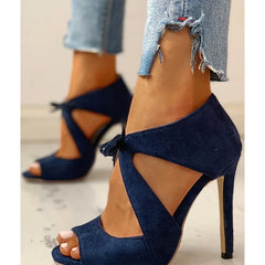 Cyflymder High Heel Sandal for Women Velvet Shoes Summer Suit Female Beige Large Size Open Toe High-heeled Suede Black New