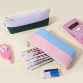 Cyflymder Simple Pencil Case School Supplies Pencil Pouch Stitching Color Pen Case Back To School Estuche Escolar Stationery Pencil Cases