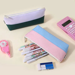 Cyflymder Simple Pencil Case School Supplies Pencil Pouch Stitching Color Pen Case Back To School Estuche Escolar Stationery Pencil Cases