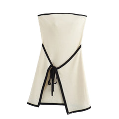 Cyflymder Autumn New French Style Fashionable Sexy Knowledge Slims Smooths Your Silhouette Knit Strapless Dress Apron