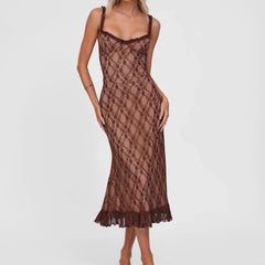 Cyflymder Fashion Trend Irregular Checkered Dress Shopping Banquet Personality Spice Girl Knee Dress