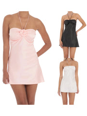 Cyflymder Elegant Lace Off-Shoulder Midi Dress with Ruffle Hem and Adjustable Straps for Wedding Cocktail Evening Party Beach