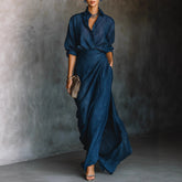 Cyflymder Autumn Long Sleeve Cardigan Top +Maxi Skirts 2 Pieces Sets Europe Americ Solid Elegant Simple Suit Fashion Woman Outfits