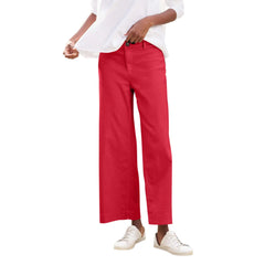 Cyflymder Female Solid Color Simple Casual And Versatile Wide Leg Trousers Fashionable Street Comfortable Straight Elastic Waist Pants