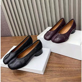 Cyflymder Tabi Shoes Women Slip on Casual Loafers Chunky Heel Shoe New Fashion Split Toe Shoes Soft Bottom Slip On Comfy Ladies Shoes