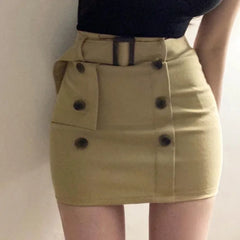 Cyflymder Dongdaemun New Fashionable Versatile Slimming Women's Belted Skirt Sexy Curvy Body Shaping Waist Cincher Double Row Buckle