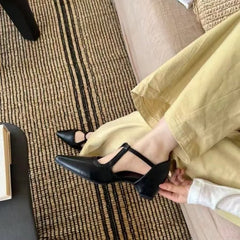 Cyflymder Summer Buckle Latch Design Low Heel Shoes Women Shallow Mouth Comfort Shoes Relaxation Comfortable Women Low Heel Shoes 5667