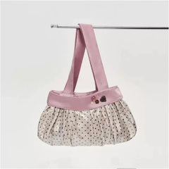 Cyflymder Sweet Cute Polka Dot Handbag Women Button Pleated Patchwork Large Capacity Shoulder Bags Ladies Harajuku Y2k Underarm Bag Chic