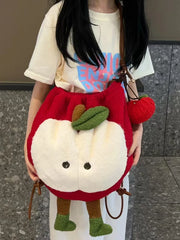 Cyflymder Cute Cartoon Plush Shoulder Bag Large Capacity Fluffy Crossbody Bag Autumn Winter New Style Soft Velvet Handbag for Youth