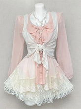 Cyflymder New Vintage Japanese Sweet Women 3 Piece Sets Long Sleeve Tops + Chic Cardigan + Cake Skirts Subculture Elegant Fashion Outfits