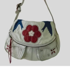 Cyflymder Harajuku Flame Floral Aesthetic Saddle Bag Women Fashion Versatile Shoulder Crossbody Purse Ladies Commuter Spacious Tote Bag
