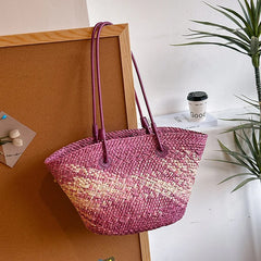 Cyflymder Casual Rattan Large Capacity Tote Designer Wicker Woven Women Handbags Summer Beach Bali Straw Bag Lady Travel Big Basket Purse