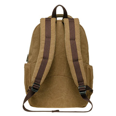 Cyflymder Vintage Canvas Backpack Women Men for Trips, School and Office with Laptop Compartment, 18L