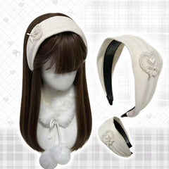 Cyflymder girl hair accessories y2k things Hair bands bows for hair for girls heart white bandeau femme headband Women‘s headscarves