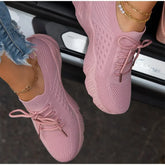 Cyflymder Women's Sneakers Breathable Casual Women Socks Shoes Lace Up Ladies Flats Female Spring Vulcanized Running Zapatillas De Mujer