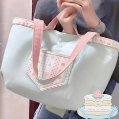 Cyflymder Contrast Color Patchwork Kawaii Plaid Shoulder Bags All Match Women Sweet Casual Handbags Korean Y2k Aesthetic Chic Underarm Bag