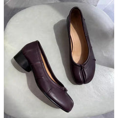 Cyflymder Tabi Shoes Women Slip on Casual Loafers Chunky Heel Shoe New Fashion Split Toe Shoes Soft Bottom Slip On Comfy Ladies Shoes