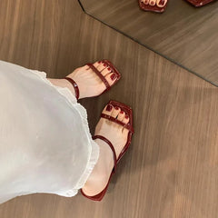 Cyflymder Fashion Relaxation High Quality Slipper for Women Summer Square Toes Open Toe Elegant Comfort Women Slipper 546
