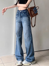 Cyflymder Y2K Washed Denim Pants Women High Waist Wide Leg Jeans Spicy Girl Retro Straight Leg Loose Fit Long Trousers Autumn