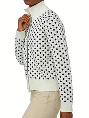 Cyflymder Women s Cable Knit Pullover Sweater with Hooded Collar and Polka Dot Print Long Sleeve Winter Jacket for Fall
