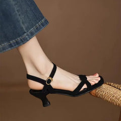 Cyflymder Summer women's high heels, fashionable cross design, high-quality ladies' banquet, comfortable evening dress, stiletto sandals