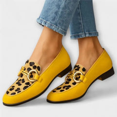 Cyflymder Leopard Print Flat Heels Loafers Casual Round Toe Slip On Boat Shoes
