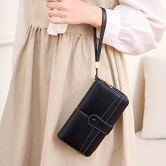 Cyflymder Women's Wallet RFID Blocking Credit Card Holder Large Capacity Wristlet Leather Wallets Purse