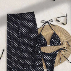Cyflymder Women's Bikini Black Triangle Top High Waist Bikinis Halter Neck Swimwear Adjustable Straps Two Piece Swimsuit