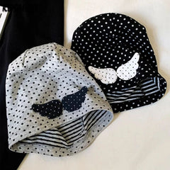 Cyflymder Japanese Vintage Polka Dot Printing Cold Hat Harajuku Streetwear Punk Grunge Cap Autumn Y2k Aesthetic Angel's Wings Hats