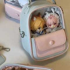 Cyflymder Sweet Cute Blue Backpack Women Transparent Doll Display Small Capacity Ita Bag Ladies Japanese Simple Kawaii Mochilas Mujer Chic