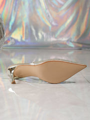 Cyflymder Womens Bridal Shoes Satin Diamante Ladies Slingback Party Pointed Court Shoes Size