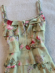 Cyflymder Sexy Tank Top Floral Print Y2k 90s Sweet Women Vintage Harajuku Coquette Basics Crop Top Bow Slim Summer Sling Punk Backless Tee