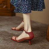 Cyflymder Women's Sandals Sexy Square Head Strap High Heels Basic Shoes Casual Party Pumps Female Fashion Summer