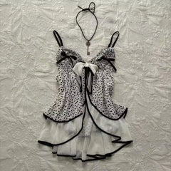 Cyflymder New Fashion Summer Euramerican Harajuku Punk Tank Tops Y2k Constrast Color High Street Print Girl Camisole Pleated Clothes