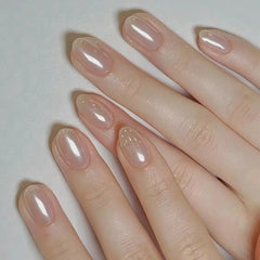 Cyflymder 10Pcs Cat Eye Handmade Press on Nails Tulip Flower Fake Nails Short Wearable Stick-on Nails False Nail 네일팁 Накладные Ногти Uñas