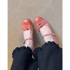 Cyflymder Low Heels Shallow Mouth Retro Woman Shoes Female Footwear Casual Sneaker Round Toe Summer Dress Comfortable On Heels New Leisure