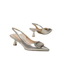 Cyflymder Brand Woman Slingback Shoes Fashion Spring New Ladies High Heels Elegant Med Heel Pointed Toe Slip on Sandal Mules