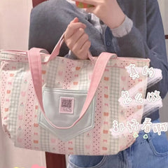 Cyflymder Contrast Color Patchwork Kawaii Plaid Shoulder Bags All Match Women Sweet Casual Handbags Korean Y2k Aesthetic Chic Underarm Bag