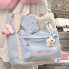 Cute Star Crossbody Bag for Girls, Handbag for Junior High School Students, Tutorial Bag, Large Capacity