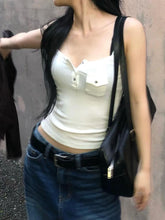 Cyflymder Casual Solid Pockets Camis Top Sexy Slim Slash Neck Sleeveless Tank Toops Women 2024 Summer Fashion Streetwear Ladies