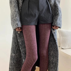 Cyflymder Tie Dye Ribbed Tights Women High Waist Stretch Pantyhose Retro Y2K Soft Stockings for Autumn Winter Streetwear Tights