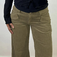 Cyflymder Casual Amercian Vinateg Autumn Winter Ccorduroy Pants Y2k Aesthetic Fashion All Match Trousers Harajuku Punk Rivet Nail Pants