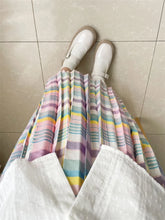 Cyflymder Women's A-line Colorful Plaid Summer Thin Pleated Skirt Young Girl Vintage Fashion Female High Waist Loose Calf-length Skirts