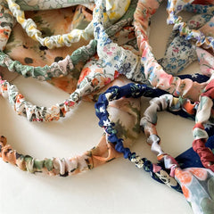 Cyflymder Elegant Print Flower Triangle Head Scarf Headband Fashion Chiffon Turban Hairbands Headwarp Bandana Girls Women Hair Accessories